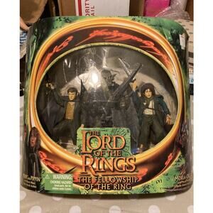 Vintage Y2K Toy Biz LOTR Fellowship of the Ring Merry Pippin Moria Orc Set NRFB